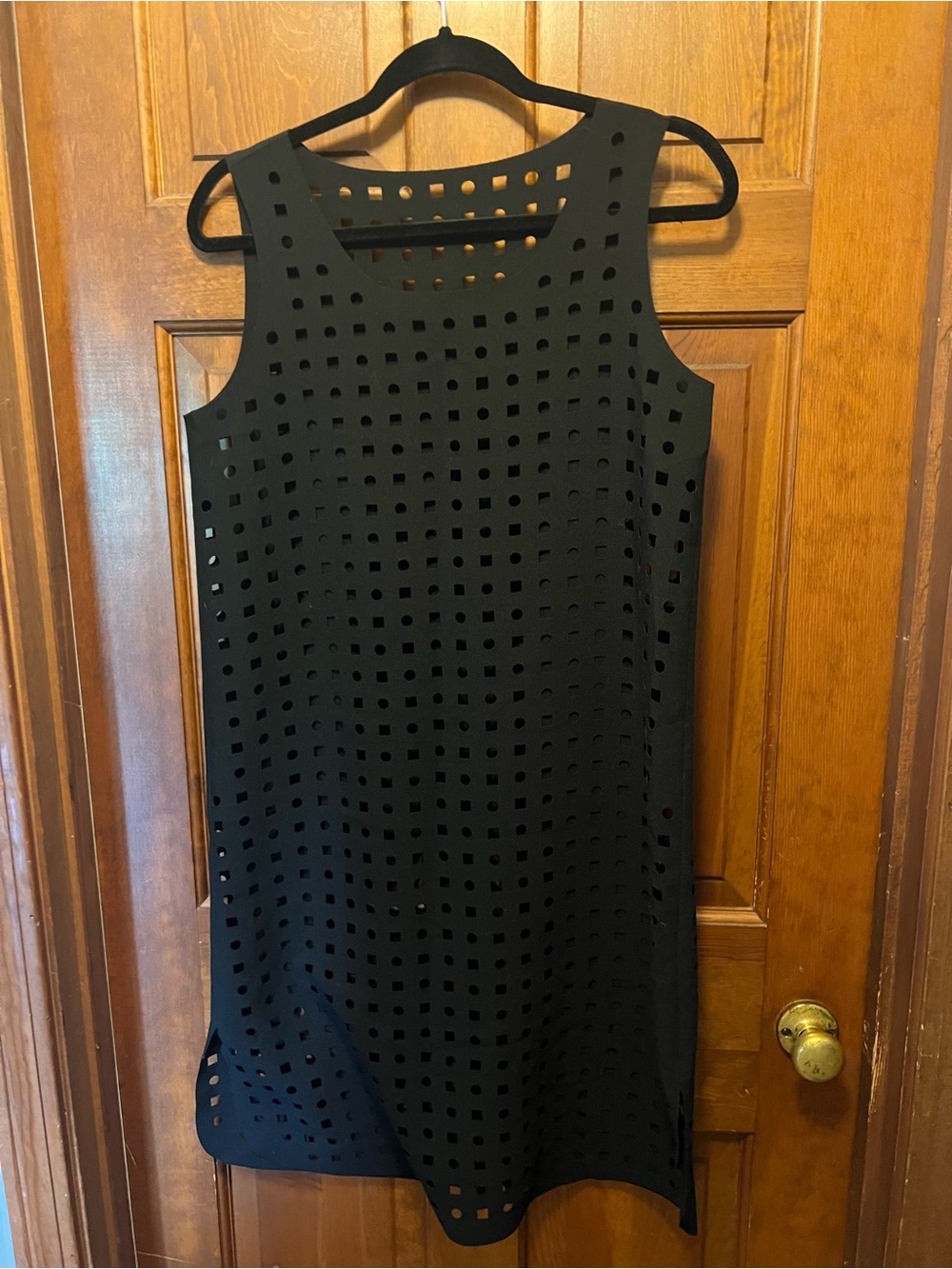 Women’s Black Laser-Cut Dress, neoprene. NWOT